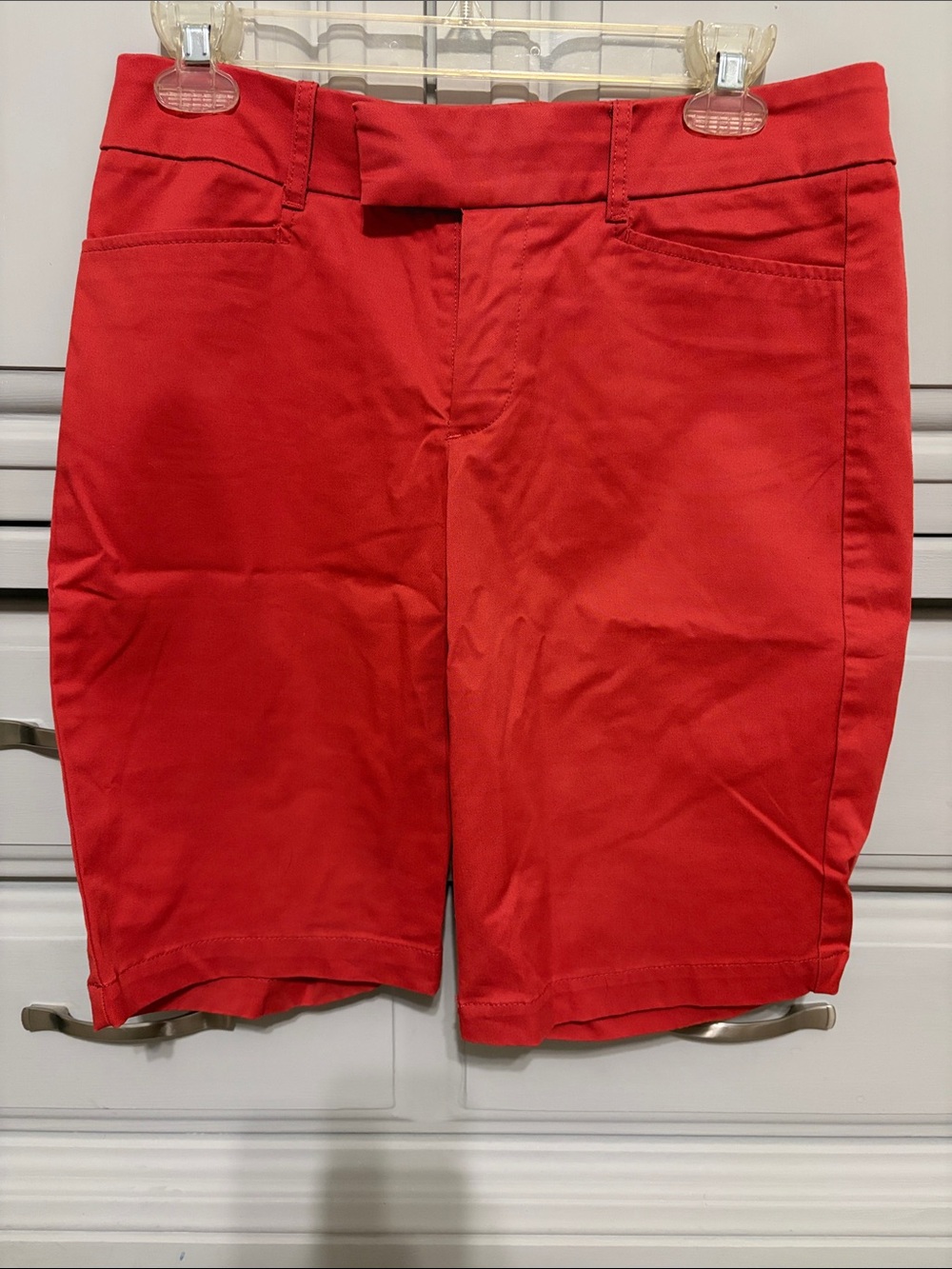 NWOT Dockers Women’s Coral Red Flat Front Bermuda Shorts